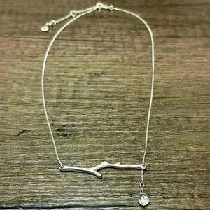 Chloe and Isabel Silver Tone Tree Branch and Crystal Drop Necklace